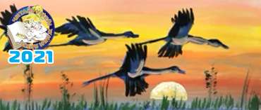 «Летят журавли» - рисование гуашью