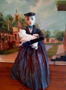 Кукла каркасная "Дама с собачкой", по одноименному рассказу А. П. Чехова.